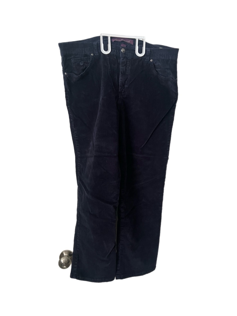 Gloria Vanderbilt Amanda Corduroy Pants Size 18 Straight Leg Dark Blue